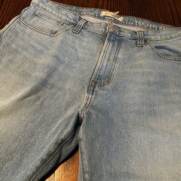 Madewell The 1991 90's Straight-Leg Jean Light Blue Wash Tag 36x32 Actual 38x28 - Picture 2 of 13